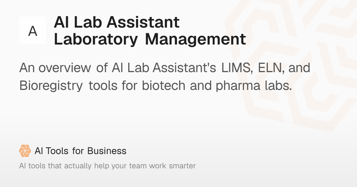 AI Lab Assistant: LIMS & ELN Software