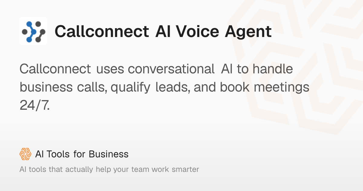 Callconnect AI Voice Agent for Business