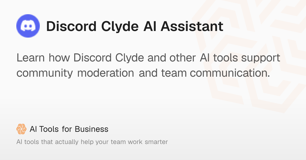 Discord Clyde AI Assistant for Business