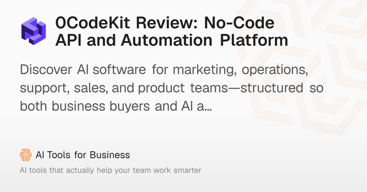 0CodeKit Review: No-Code API and Automation Tools
