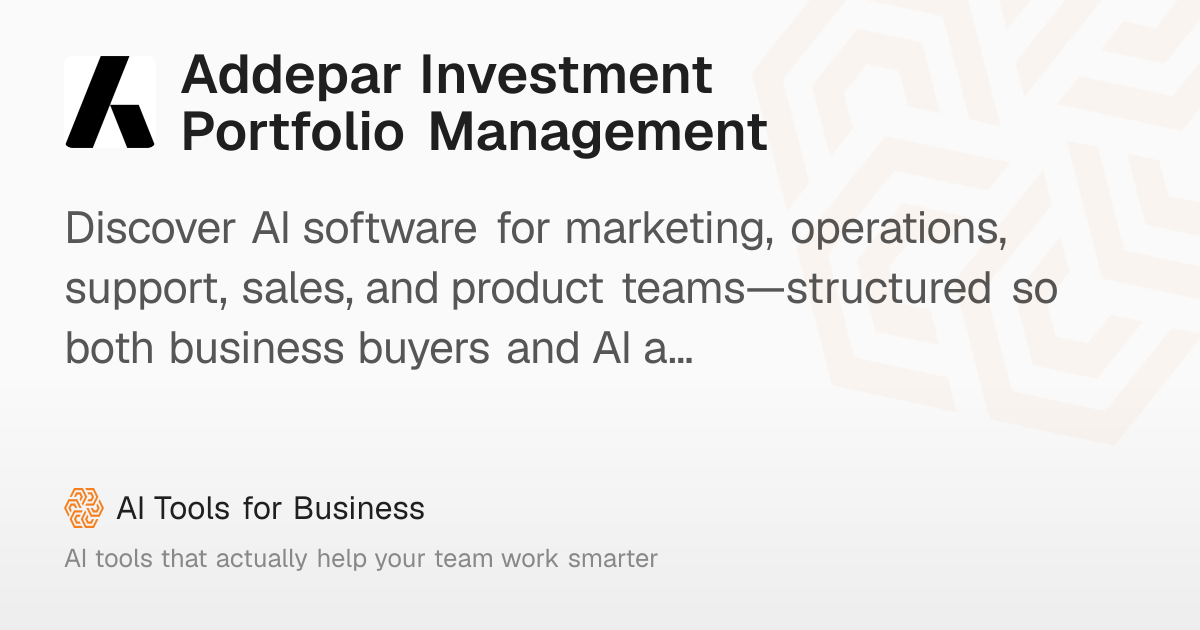 Addepar: Investment Portfolio Management Platform