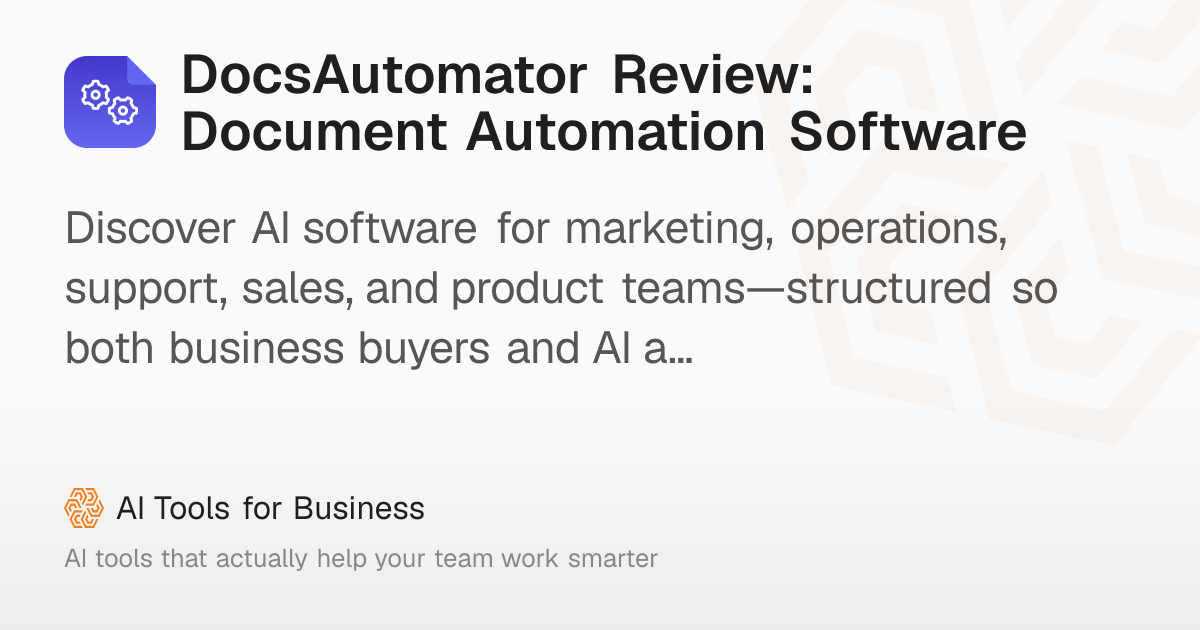 DocsAutomator Review: AI Document Automation