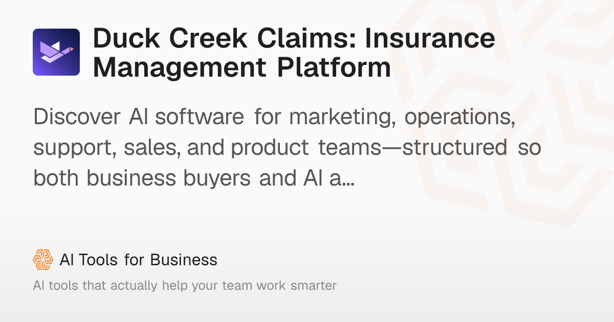 Duck Creek Claims: P&C Insurance Software
