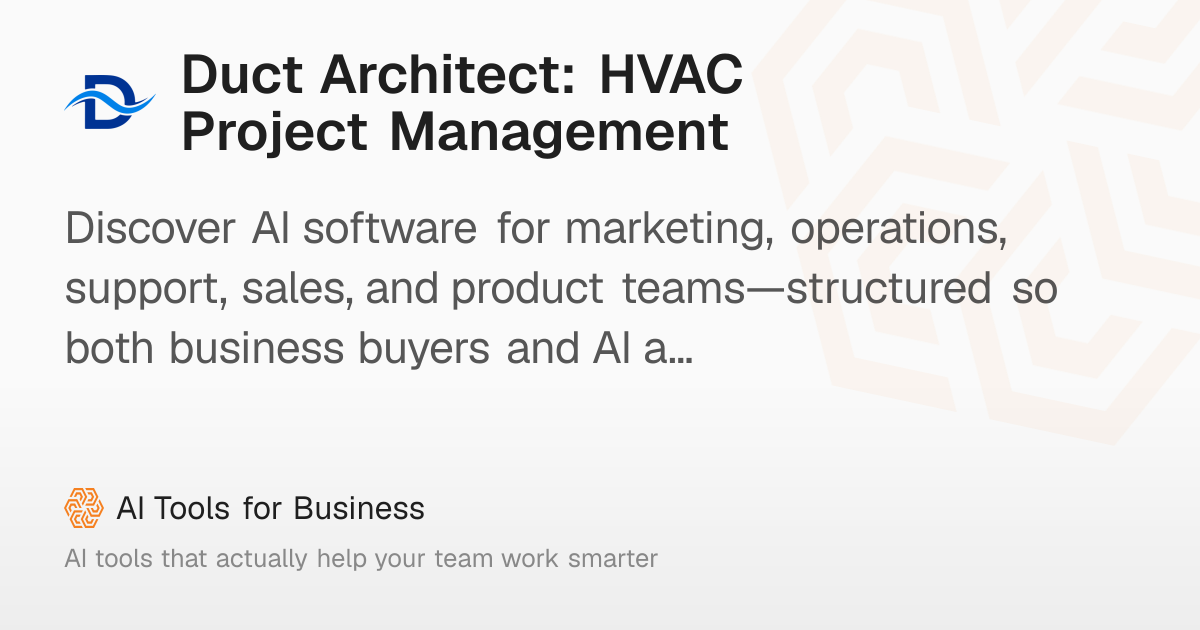 Duct Architect: HVAC Project Management Tool