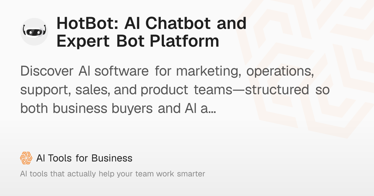 HotBot: AI Chatbot and Expert Bot Platform