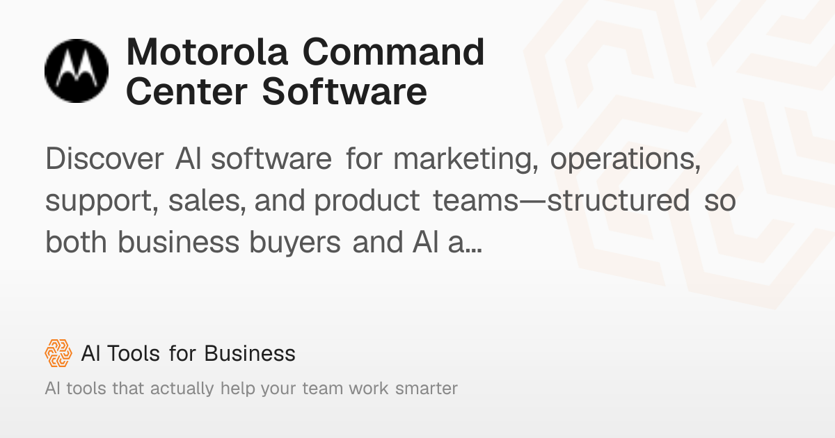 Motorola Command Center Software: Security Monitoring