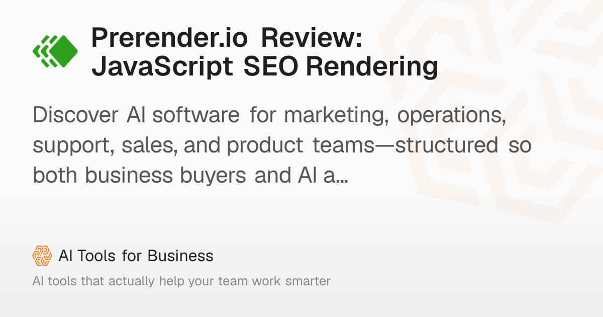 Prerender.io Review: JavaScript SEO & AI Search Visibility