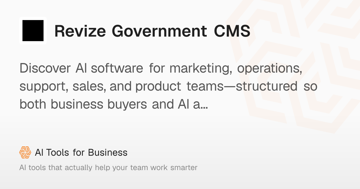 Revize: Government CMS and Website Builder