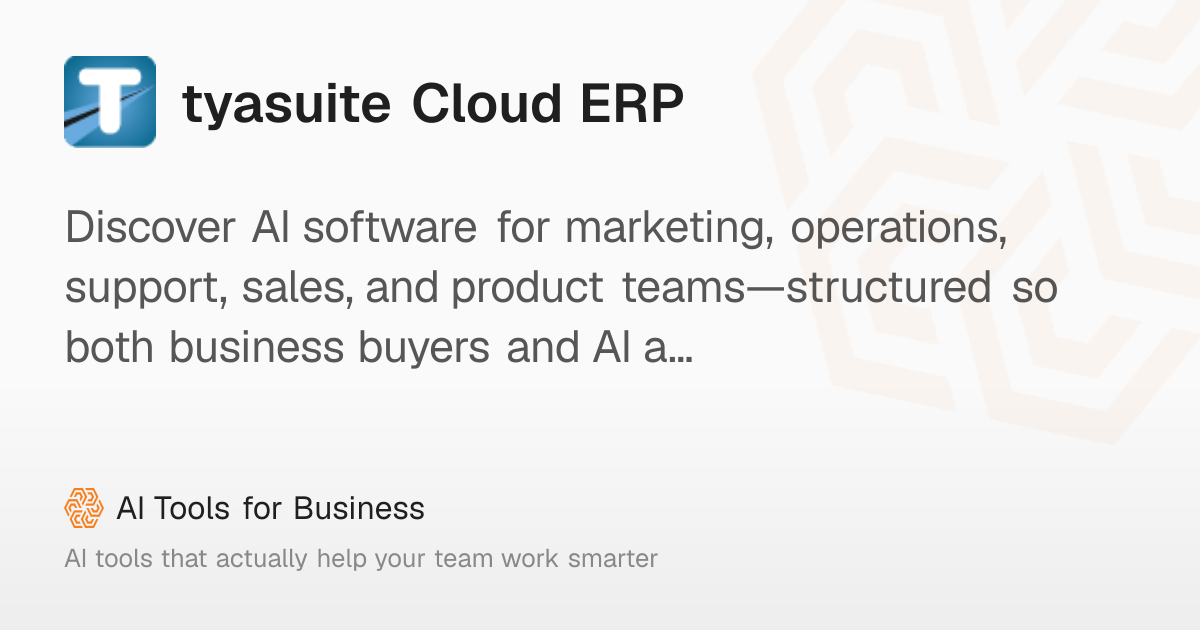 tyasuite: Cloud ERP & Procurement Software