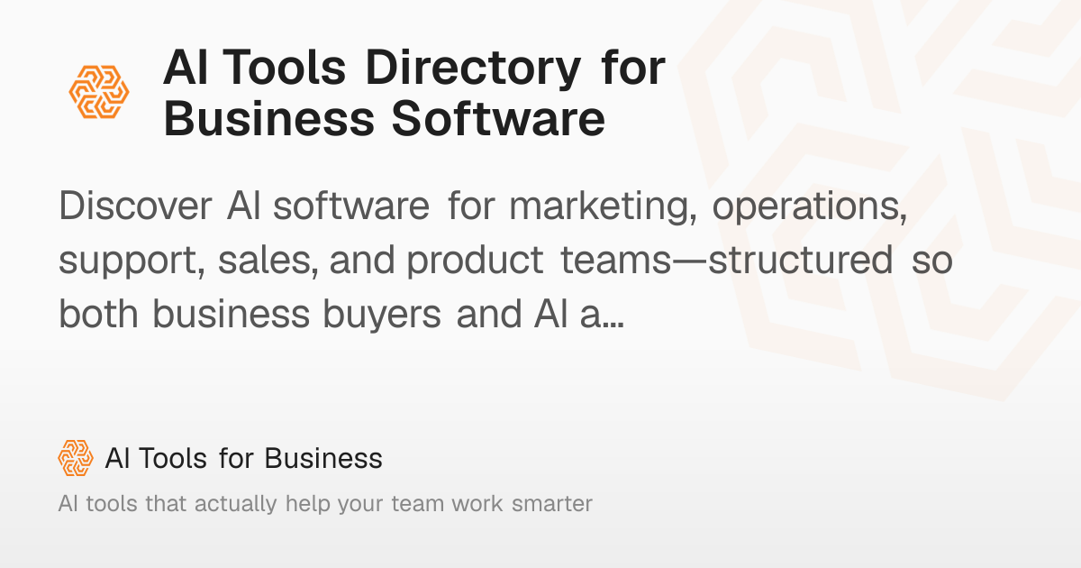 AI Tools Directory for Business Software